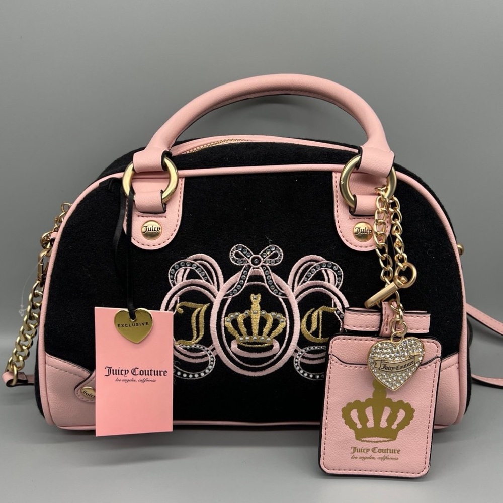 Juicy Couture Black and Pink Satchel